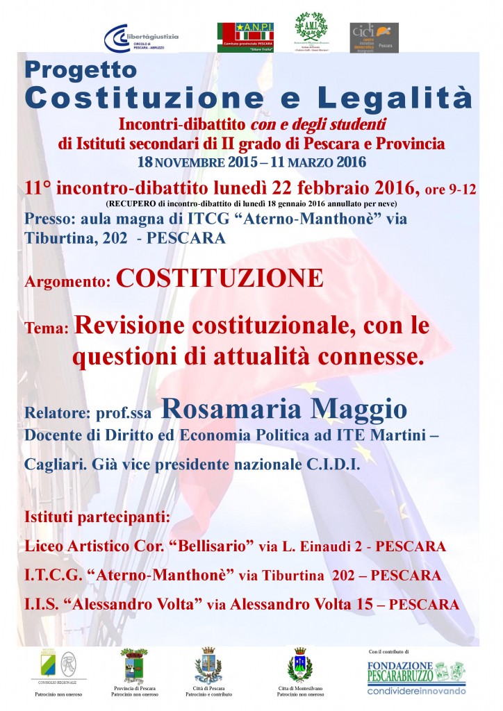 locandina 11° incontro-dibattito Rosamaria Maggio