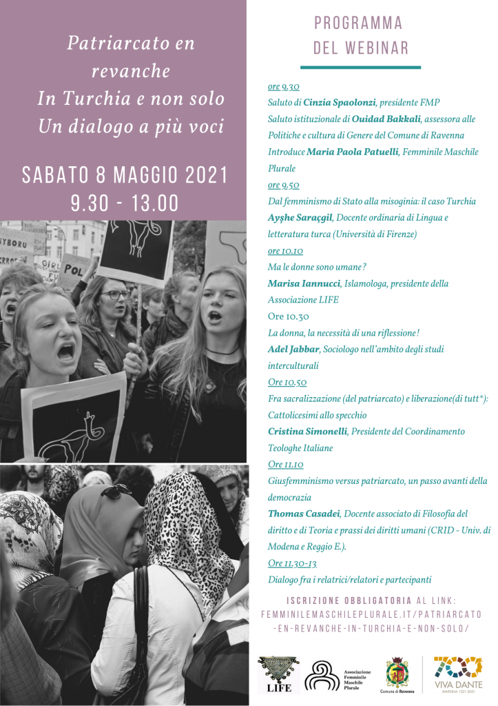 Patriarcato en revanche In Turchia e non solo Un dialogo a più voci Sabato 8 maggio 2021 9.30 - 13